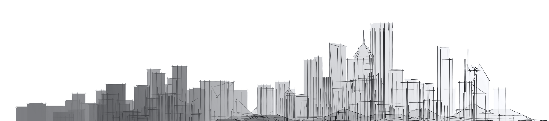 A drawing of a city skyline